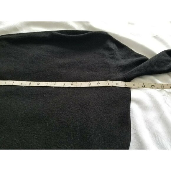 M.M. LAFLEUR Cardigan Sweater Merino Wool Black In Seam Pockets Womens Size (S) - Picture 7 of 9